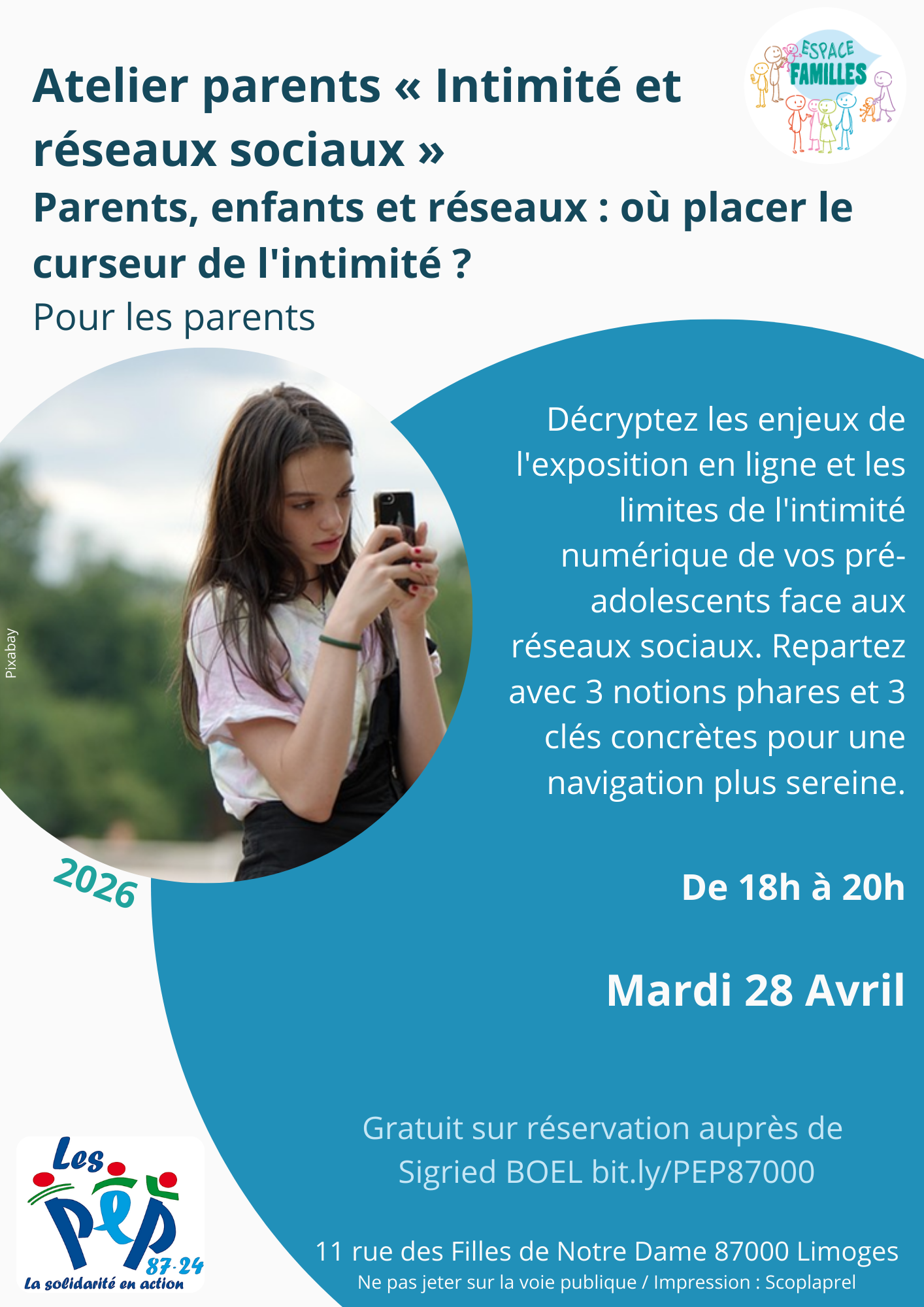 Atelier parents intimité et réseaux sociaux – Parents, enfants et réseaux : où placer le curseur de l’intimité?