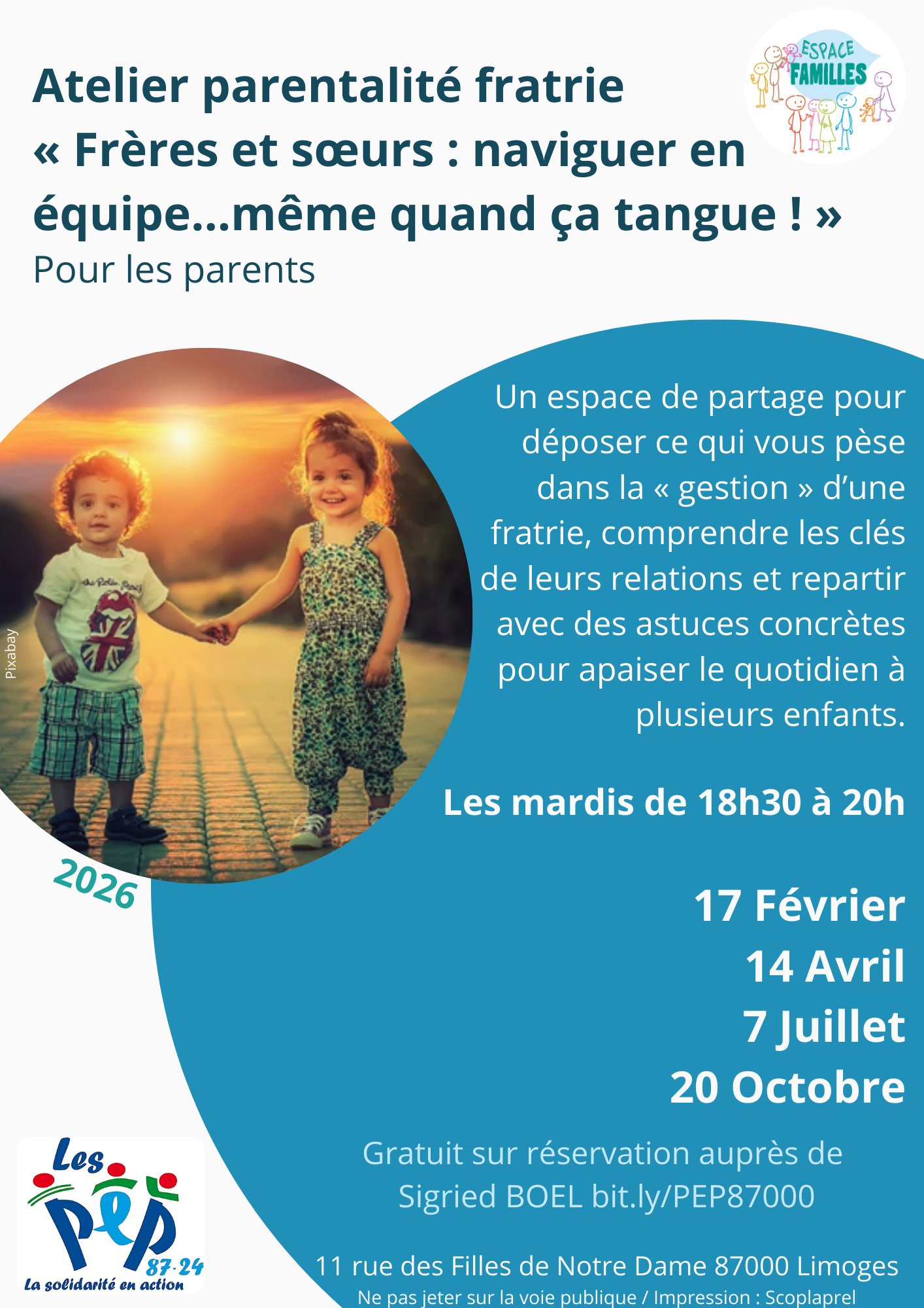 Atelier parentalité fratrie – Frères et soeurs : naviguer en équipe… même quand ça tangue!